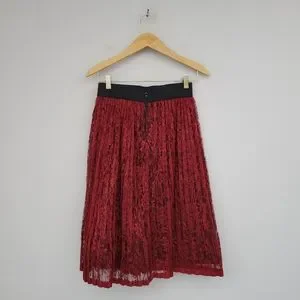 Alice Olivia Skirts Alice Olivia Mikaela Burgundy Red Lace